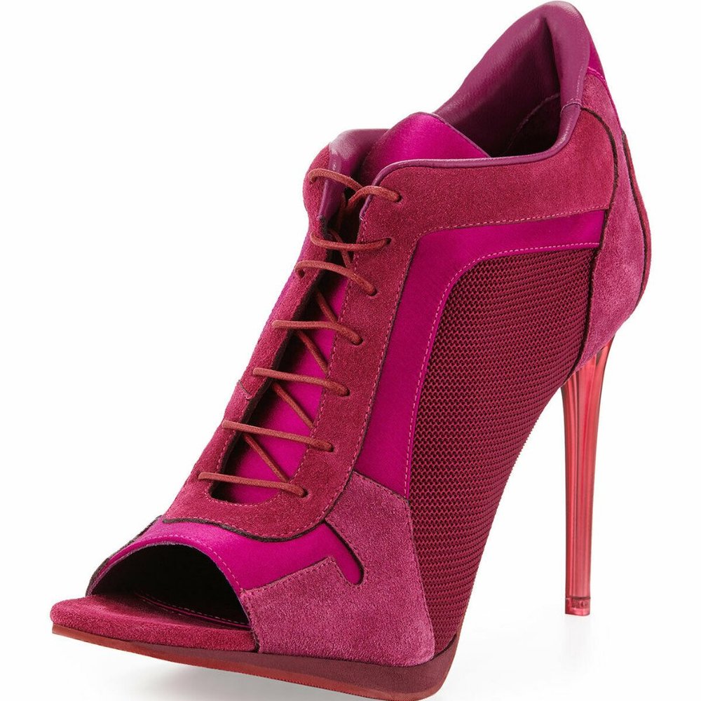 Burberry Open-Toe High-Heel Sport Bootie 35
